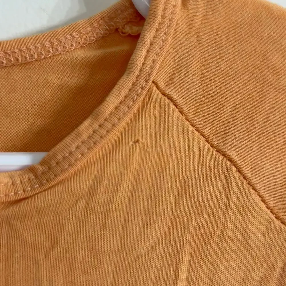 Tenth & Pine Orange Long Sleeve Zipper Footie Sleeper Size 12-24 Months Bamboo